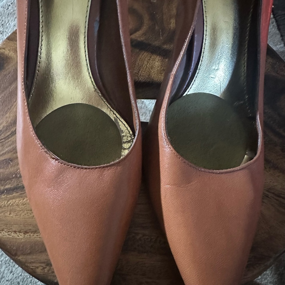 Ralph Lauren Tan Leather Heels